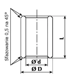 Tuleja tulejka z brązu 16x20x25 AMES Oryginalny